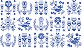 Ulticool Decoratie Sticker Tegels - Delfs Blauw Bloemen Vaas - 15x15 cm - 15 stuks Plakfolie Muurstickers Tegelstickers - Plaktegels Zelfklevend - Sticktiles - Badkamer - Keuken