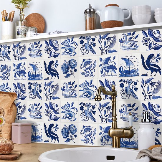 Ulticool Décoration Autocollant carrelages - Voilier Rose Vogel - 15x15 cm - 15 pièces Autocollants Stickers muraux en Feuille Adhésive Autocollants Carrelage - Carrelage Autocollant - Sticktiles - Salle de Bain - Cuisine