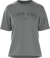 Björn Borg BB Logo Leisure -  T-Shirt - Tee- Top - Dames - Maat XS - Grijs