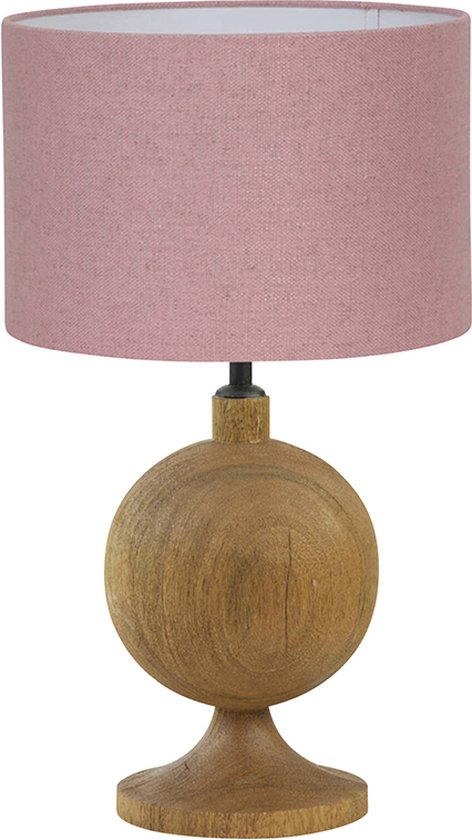 Light and Living tafellamp - roze - hout - SS103418