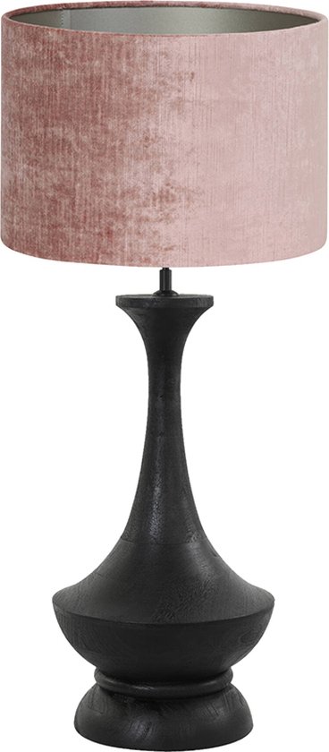 Light and Living tafellamp - roze - hout - SS106514