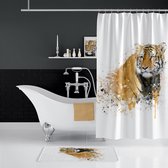 Casabueno Tiger - Douchegordijn Anti schimmel - 180x200 cm - Badkamer Gordijn - Shower Curtain - Waterdicht - Sneldrogend en Anti Schimmel - Wasbaar - Duurzaam