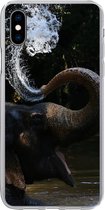 Geschikt voor iPhone Xs hoesje - Olifant - Water - Slurf - Dieren - Natuur - Siliconen Telefoonhoesje