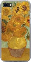 Geschikt voor iPhone 8 hoesje - Zonnebloemen - Vincent van Gogh - Siliconen Telefoonhoesje