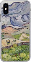 Geschikt voor iPhone X hoesje - De Alpen - Vincent van Gogh - Siliconen Telefoonhoesje
