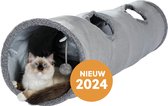 PetFriends Tunnel pour chat avec balle de jeu - Taille M - Tunnel de jeu - Tunnel pour lapin - Anthracite - Extra Sturdy