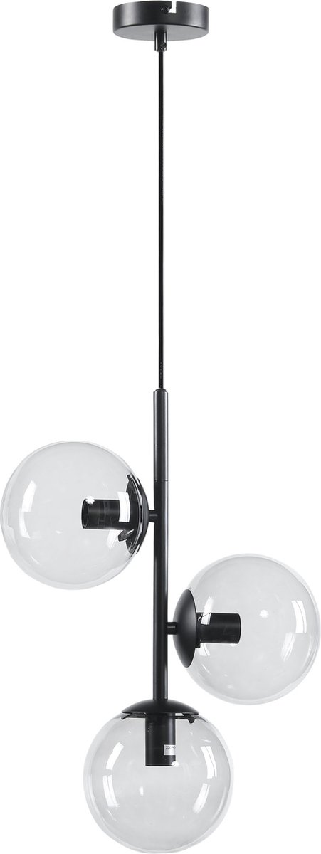 Hanglamp Crystal - 3-lichts - Smoke-glazen lampenkappen - Woonkamer