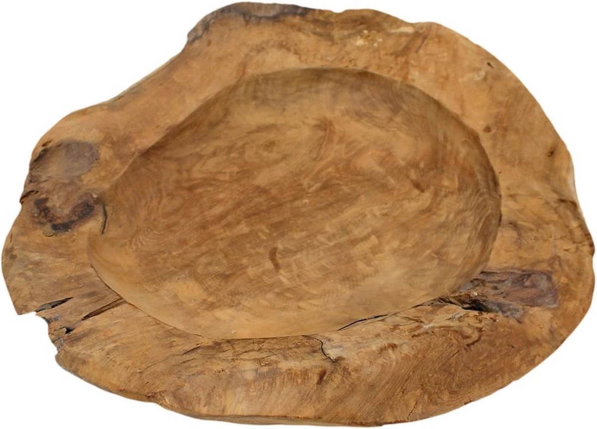 Decoratieve Schaal Teakhout ca. 40–45 cm – Fruitschaal – Onbehandeld Teak