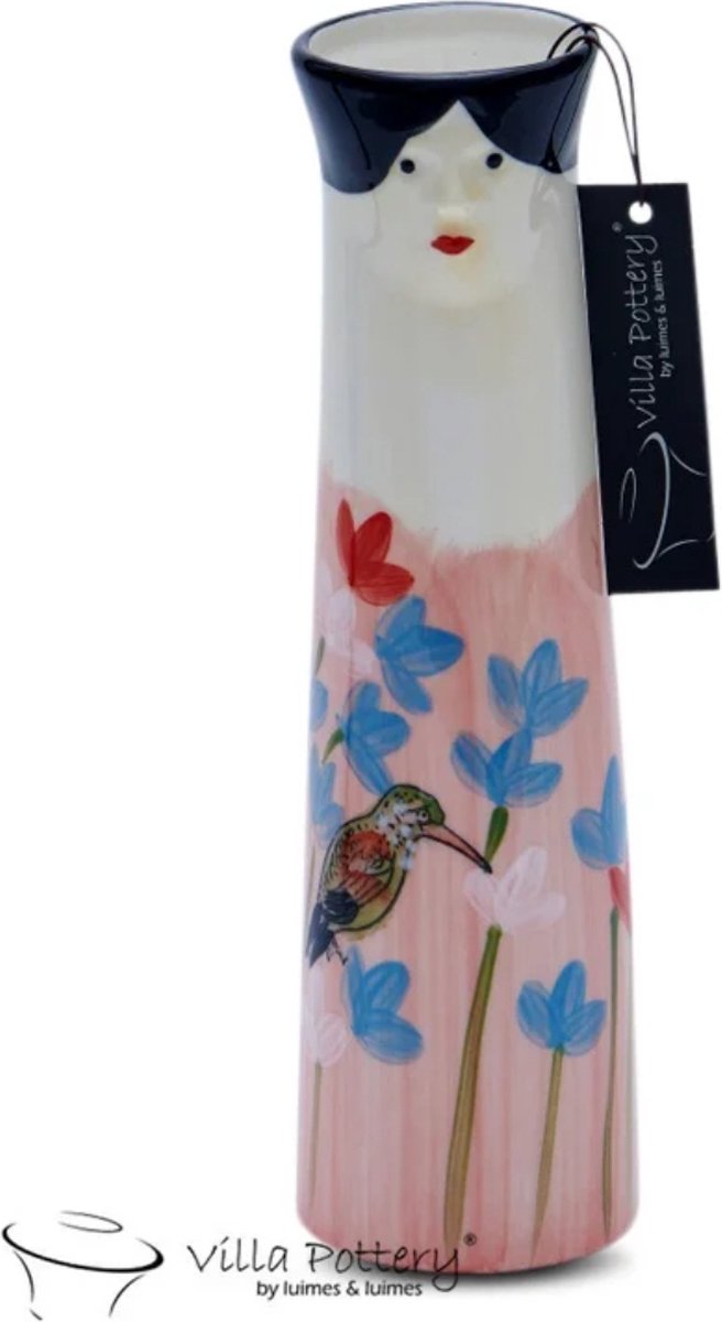 Villa Pottery Vaas - Villa Pottery - Porselein - Decoratie - Puppet - Woondecoratie - Waterdicht - Garden Pleasure 1B Roze