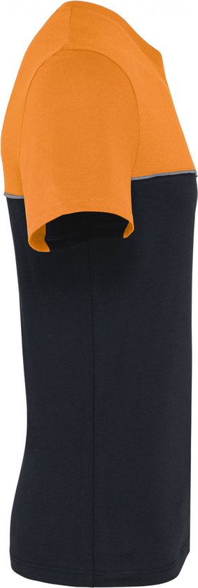 T-shirt Unisex 3XL WK. Designed To Work Ronde hals Korte mouw Black / Orange 60% Katoen, 40% Polyester