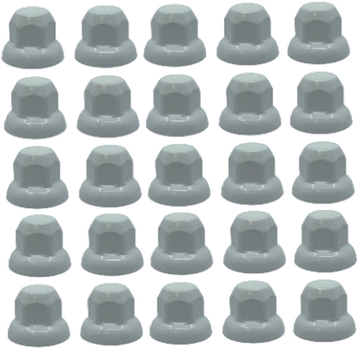 Wielmoerdoppen kunststof wit laag 33 mm, set van 20 stuks