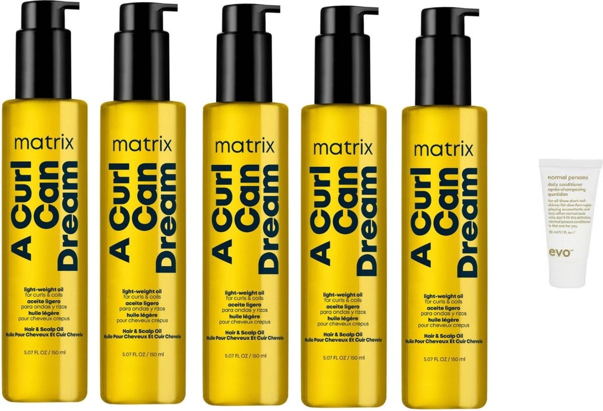 5 x Matrix - A Curl Can Dream Light-Weight Oil - 150ml + Gratis Evo Travelsize