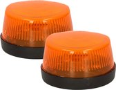 Widmann Feu clignotant LED /Feu clignotant avec sirène - 2x - Feu d'avertissement orange - 7 cm