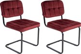 Chaise Kick structure tubulaire Ivy rouge - lot de 2