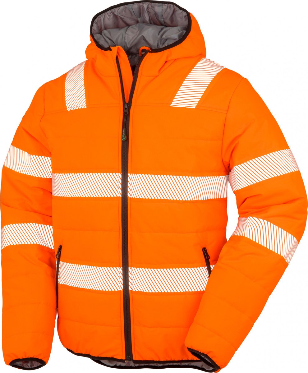 Result Recycled Ripstop Padded Safety Jacket RT500 Fluorescent Oranje