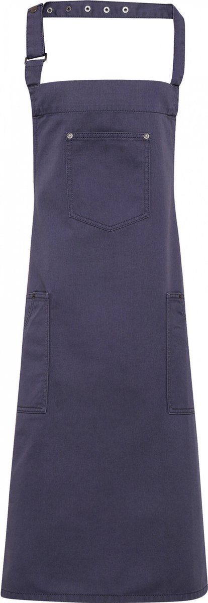Premier Chino - Cotton bib apron PR132 - Steel - One size