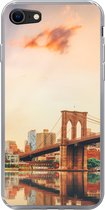 Geschikt voor iPhone 8 hoesje - New York - Brooklyn - Bridge - Zonsondergang - Siliconen Telefoonhoesje