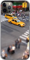 Geschikt voor iPhone 13 Pro Max hoesje - New York - Amerika - Taxi - Siliconen Telefoonhoesje