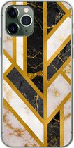 Coque iPhone 11 Pro - Marbre - Or - Glitter - Luxe - Siliconen