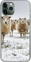 Geschikt voor iPhone 11 Pro hoesje - Schapen - Wol - Sneeuw - Siliconen Telefoonhoesje