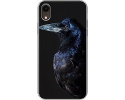 Telefoonhoesje Geschikt voor iPhone XR hoesje - Vogel - Dieren - Zwart - Siliconen Telefoonhoesje