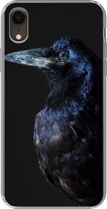 Telefoonhoesje Geschikt voor iPhone XR hoesje - Vogel - Dieren - Zwart - Siliconen Telefoonhoesje