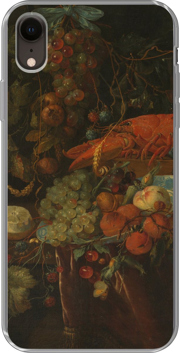 Telefoonhoesje Geschikt voor iPhone XR hoesje - Stilleven met vruchten en een kreeft - Schilderij van Jan Davidsz. de Heem - Siliconen Telefoonhoesje Telefoonhoesje
