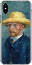 Geschikt voor iPhone Xs hoesje - Zelfportret met hoed - Vincent van Gogh - Siliconen Telefoonhoesje