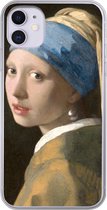 Geschikt voor iPhone 11 hoesje - Meisje met de Parel - Schilderij van Johannes Vermeer - Siliconen Telefoonhoesje