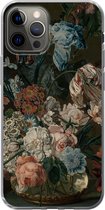 Geschikt voor iPhone 13 Pro hoesje - Stilleven met bloemen - Schilderij van Cornelia van der Mijn - Siliconen Telefoonhoesje