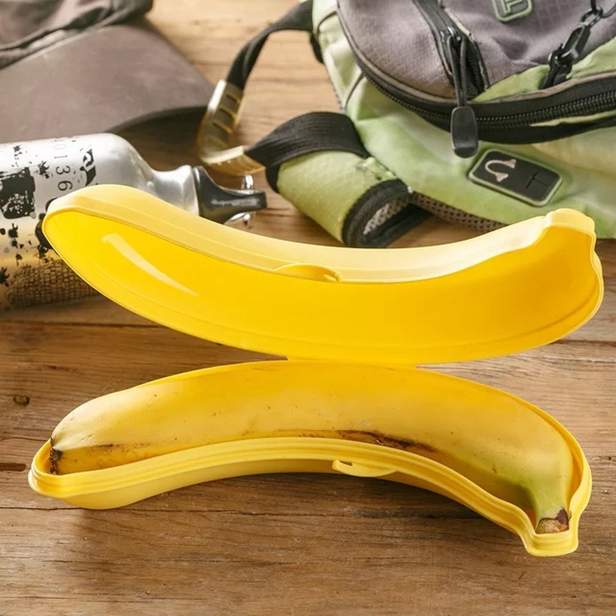Banaan vers houder - bananendoos - vers fruit - kunsttof - geel