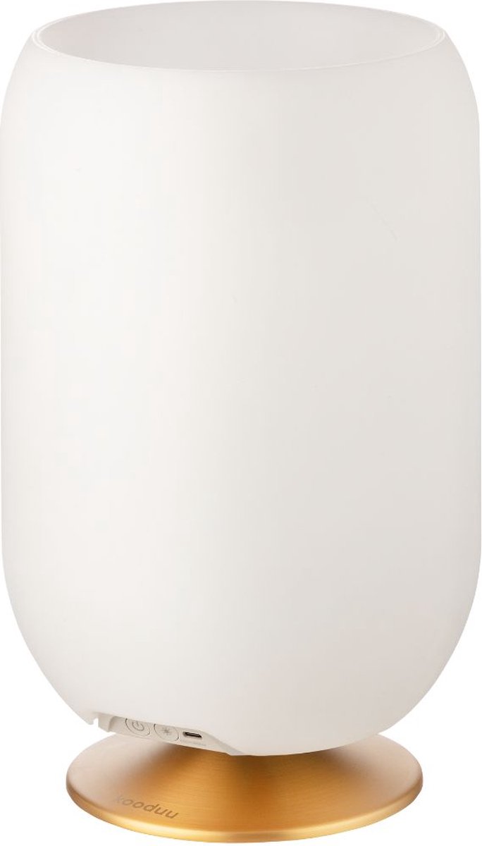 Kooduu Atmos Wijnkoeler - Bluetooth Speaker - Led Lamp - Bronskleurig - 35 cm - Dimbaar - Tafellamp - Oplaadbaar