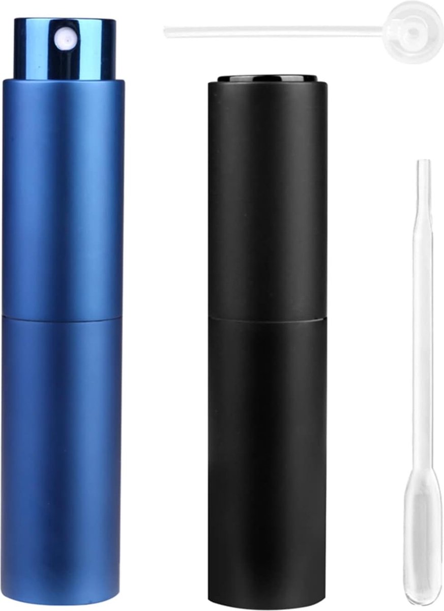 Hervulbare Verstuiverflessen Set van 4 - Donkerblauwe Spuitflessen 50 ml - Draagbare Reisflessen voor Parfum en Cosmetica - Milieuvriendelijk Navulbaar Ontwerp - UV-Bescherming - Handige Sprayflacons voor Onderweg