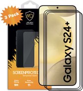 Lot de 3 films de Protecteurs d'écran Samsung Galaxy S24 Plus (S24+) - Économiseurs d' Glas trempé MobyDefend - Rebords noirs - Protecteurs d'écran - Plaques de verre adaptées pour Samsung Galaxy S24 Plus (S24+)