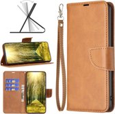 Samsung Galaxy S24 Ultra Hoesje - MobyDefend Wallet Book Case Met Koord - Lichtbruin - GSM Hoesje - Telefoonhoesje Geschikt Voor Samsung Galaxy S24 Ultra