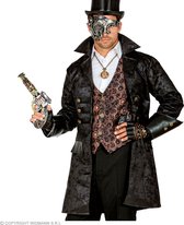 Widmann - Piraat & Viking Kostuum - Lederlook Steampunk Piraat Jas Serano Man - Zwart - Medium / Large - Halloween - Verkleedkleding