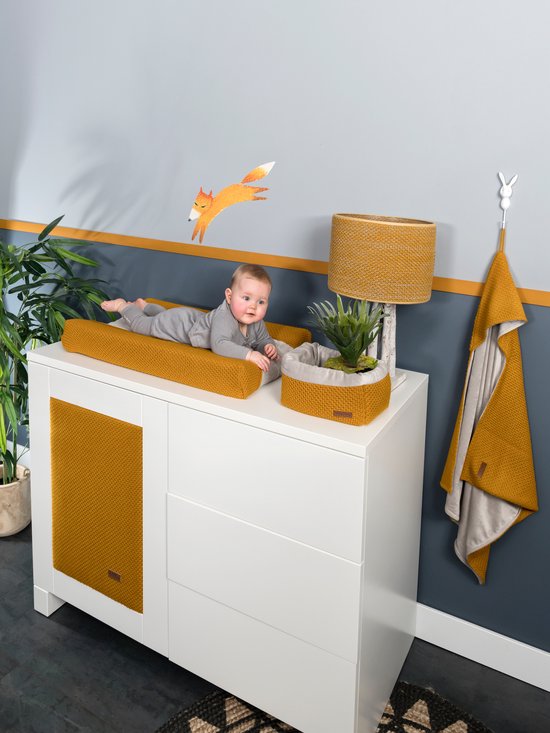 Baby's Only Gebreide wikkeldeken - Omslagdoek baby Flavor - Fluweel voering - Roest - 75x75 cm - Geschikt voor drie- en vijfpuntsgordel — afbeelding 2