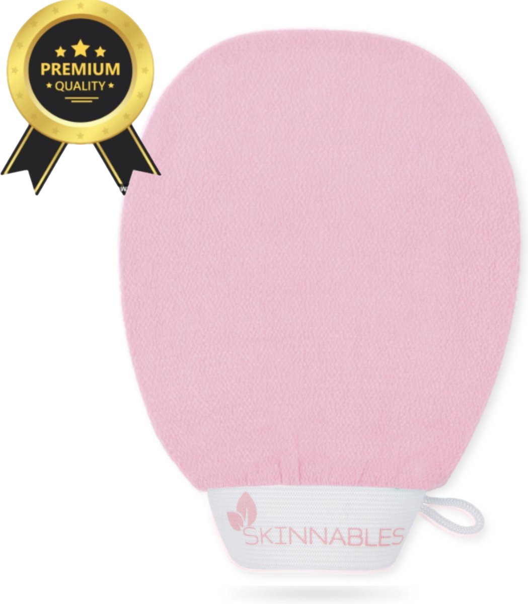 Goedkoopste Skinnables Scrub handschoen - Huidverzorging voor Hele Lichaam en Gezicht - Douchehandschoen - Exfoliating Glove - Roze