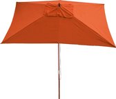 Parasol Florida, tuinparasol marktparasol, 2x3m polyester/hout 6kg ~ terracotta