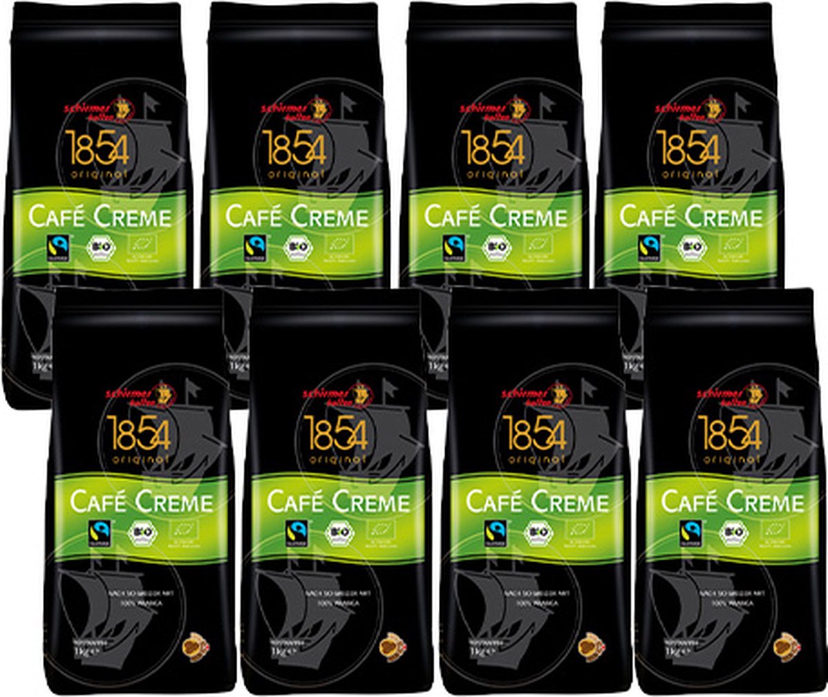 Schirmer - 1854 TransFair Bio Café Creme Bonen - 8x 1kg