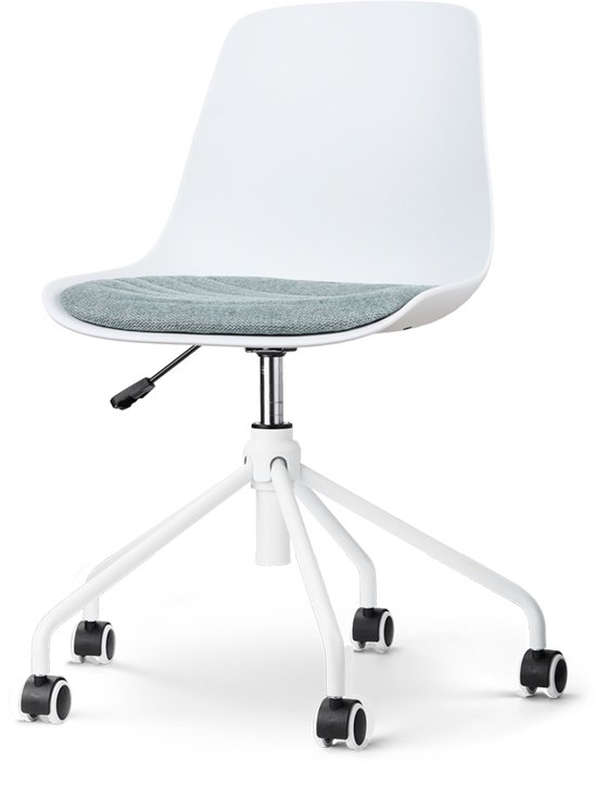 Nout-Liv bureaustoel wit met zitkussen - wit onderstel