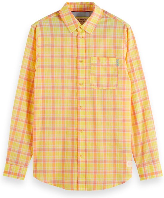 Scotch & Soda Neon Check Shirt Heren Overhemd - Maat M