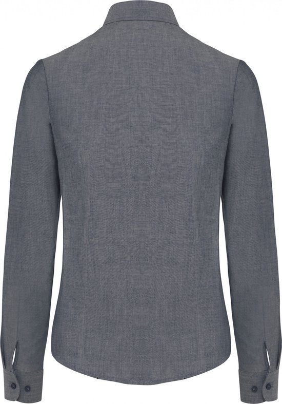 Chemisier Femme XXL Kariban Manches longues Oxford Shadow Navy 70% Katoen, 30% Polyester
