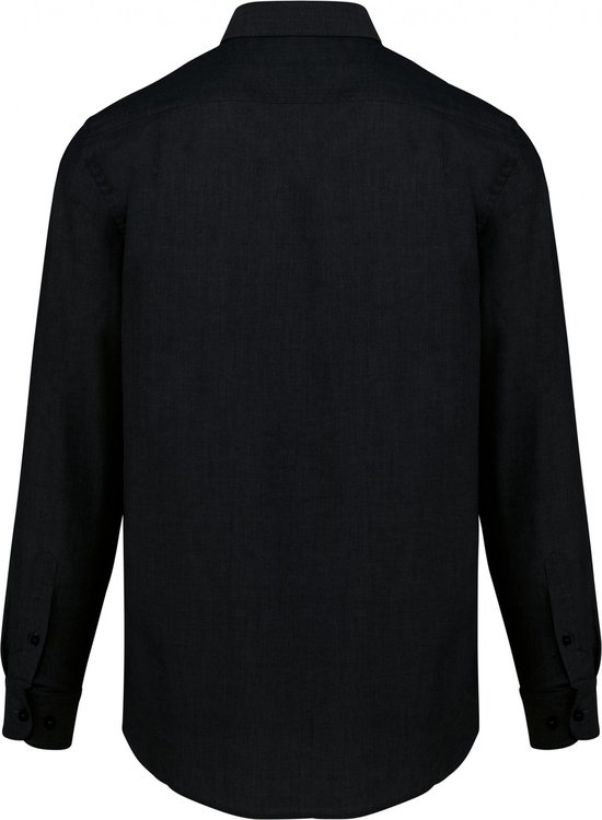 Overhemd Heren 6XL Kariban Lange mouw Black 70% Katoen, 30% Polyester
