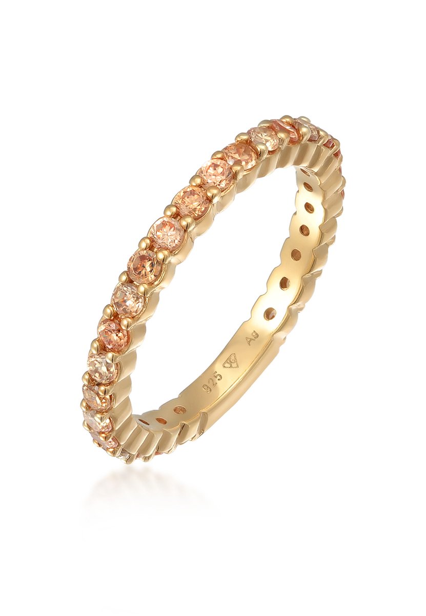 Elli - Ring - Dames Band Memoire Fonkelend met Zirkonia Kristallen in 925 Sterling Zilver - Dames
