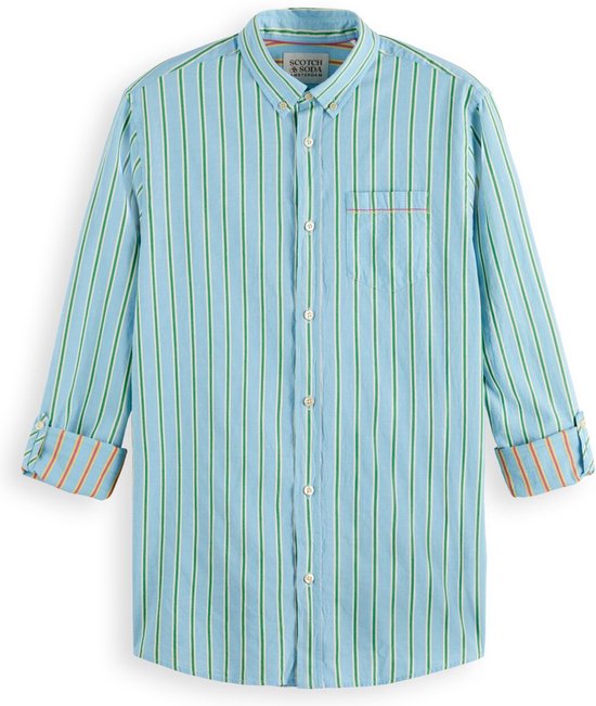 Chemise Homme Scotch & Soda Dobby Stripe Roll Up Sleeves - Taille M