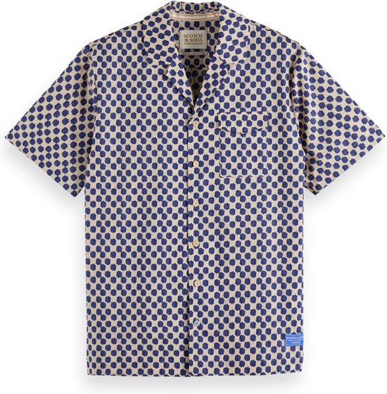 Scotch & Soda Printed short sleeve shirt Heren Overhemd - Maat M