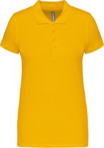 Polo Dames 3XL Kariban Kraag met knopen Korte mouw Yellow 100% Katoen