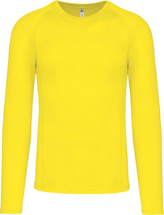 SportOndershirt Unisex XL Proact Lange mouw Flashy Yellow 88% Polyester, 12% Elasthan