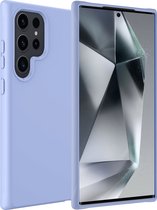 Hoes Geschikt voor Samsung S24 Ultra Hoesje Siliconen Back Cover Case - Hoesje Geschikt voor Samsung Galaxy S24 Ultra Hoes Cover Hoesje - Lichtblauw